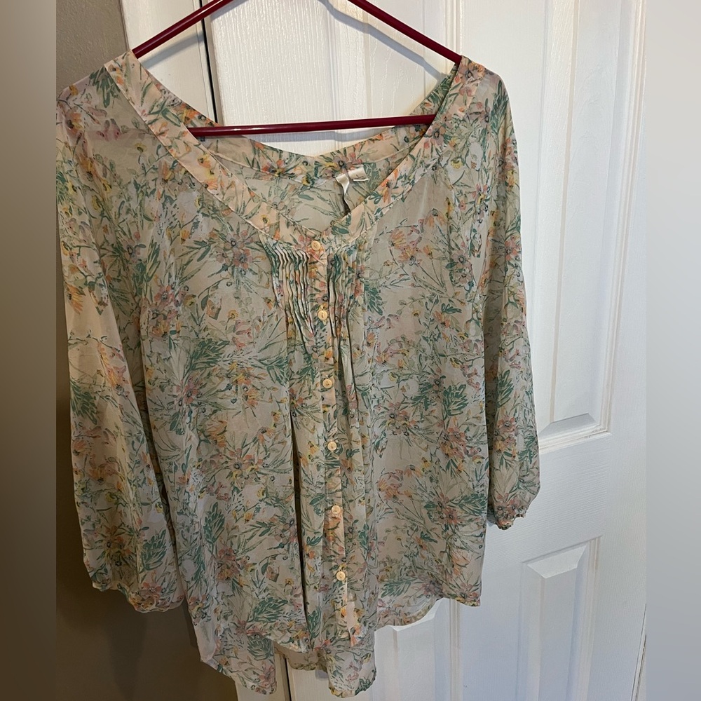 Lauren Conrad Floral Print Women's Top